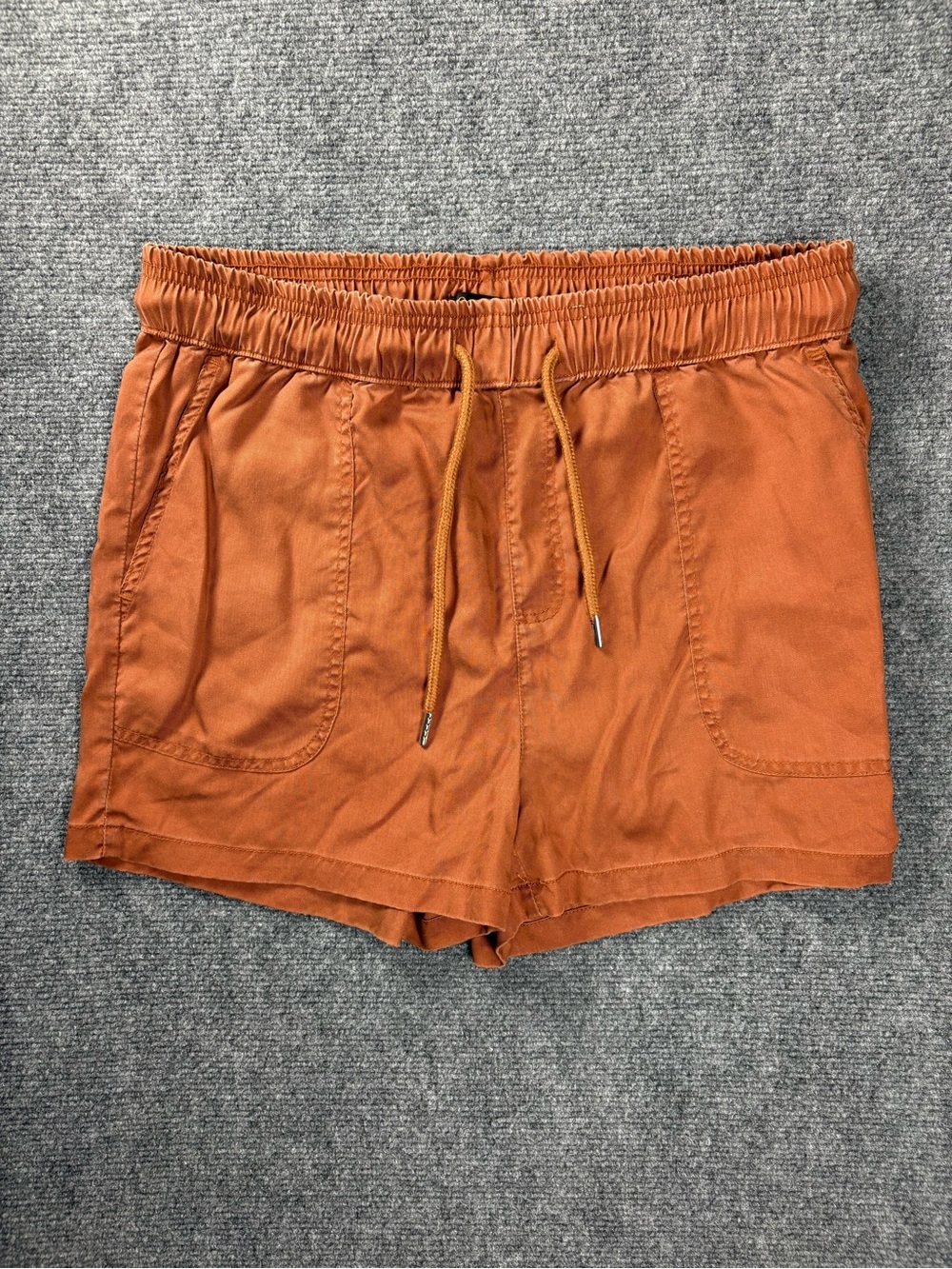 Quince Tencel Lyocell Pull On Shorts Rust Brown Size Medium